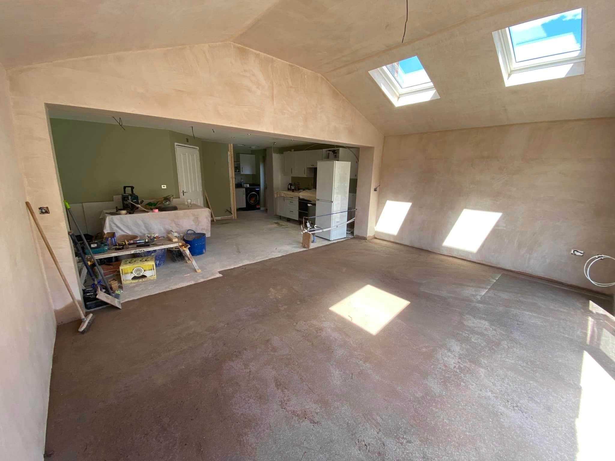 Recent building and plastering work