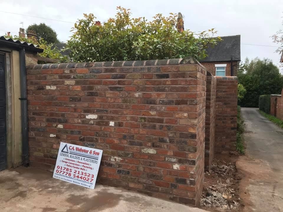 Recent building and plastering work
